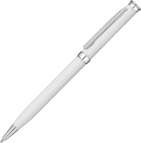 Ручка металлическая шариковая Vivapens METEOR SOFT, белая с серебристым фото 1