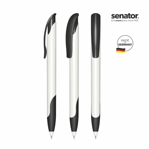 Шариковая ручка Senator Challenger Basic Polished Soft Grip, белая с чёрным фото 2