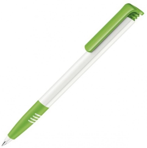 Шариковая ручка Senator Super-Hit Basic Polished Soft grip, белая с зелёным фото 1