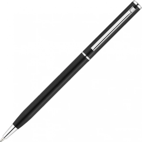 Ручка металлическая шариковая Vivapens Hilton, чёрная с серебристым фото 3