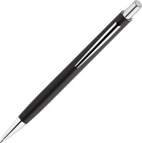 Ручка металлическая шариковая Vivapens ELFARO SOFT, чёрная с серебристым фото 2