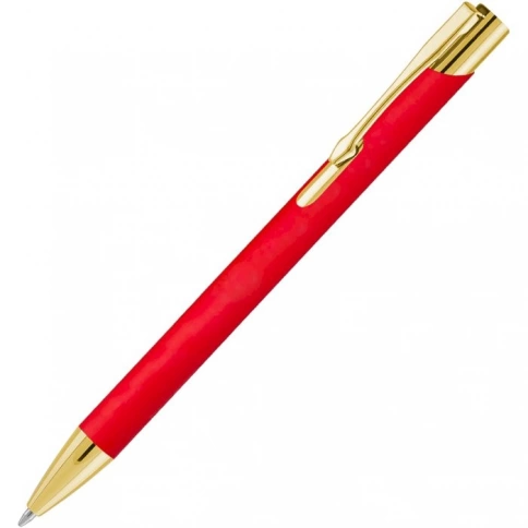 Ручка металлическая шариковая Z-PEN, Legend Soft Touch Mirror Gold, красная c золотистым фото 1