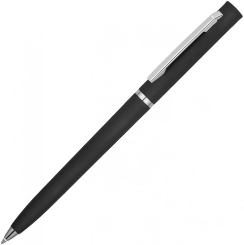 Ручка пластиковая шариковая Vivapens EUROPA SOFT, чёрная фото 2