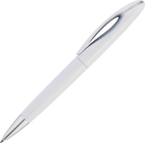 Ручка пластиковая шариковая Vivapens OKO, белая с серым фото 3