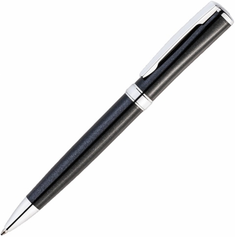 Ручка металлическая шариковая Vivapens Cosmo, чёрная с серебристым фото 1