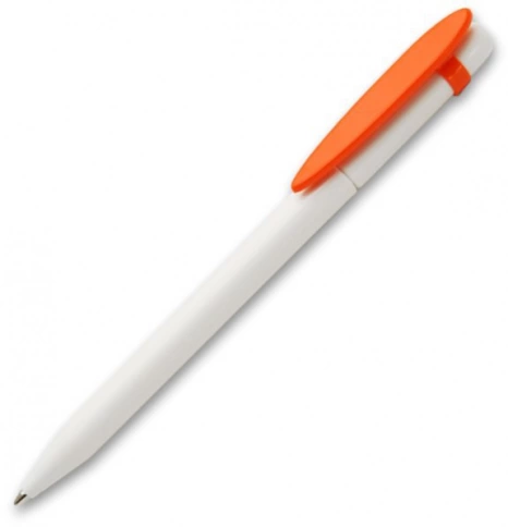 Ручка пластиковая шариковая Grant Arrow Classic, белая с оранжевым фото 1