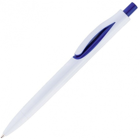 Ручка пластиковая шариковая Vivapens Focus, белая с синим фото 1