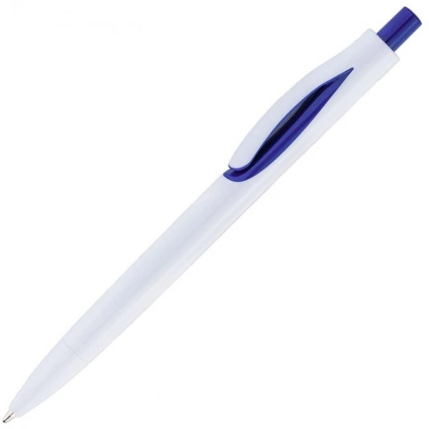 Ручка пластиковая шариковая Solke Focus, белая с синим фото 1