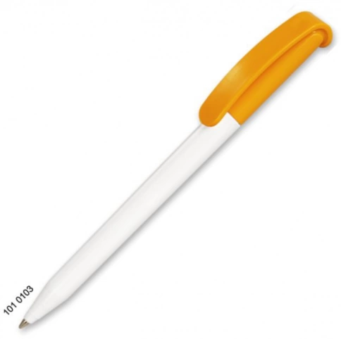 Ручка пластиковая шариковая Grant Automat Classic Mix, белая с жёлтым фото 1