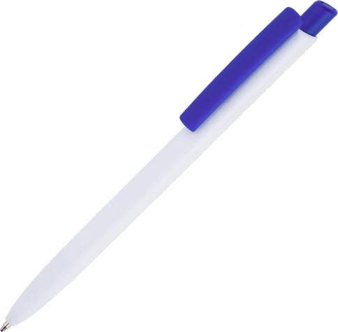 Ручка пластиковая шариковая Vivapens POLO, белая с синим фото 1