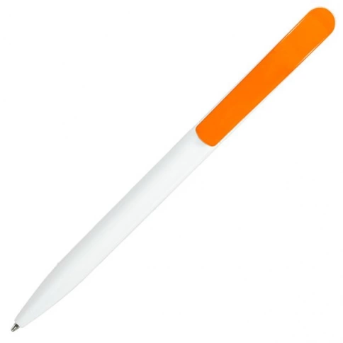 Ручка пластиковая шариковая SOLKE Vivaldi, белая с оранжевым фото 3