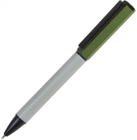 Ручка металлическая шариковая ручка B1 Bro, серая с зелёным фото 1