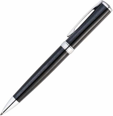 Ручка металлическая шариковая Vivapens Cosmo, чёрная с серебристым фото 2