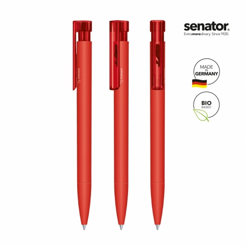 Шариковая ручка Senator Liberty Polished Bio Matt Clip Clear, красная фото 2