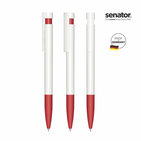 Шариковая ручка Senator Liberty Polished Basic Soft Grip, белая с красным фото 2