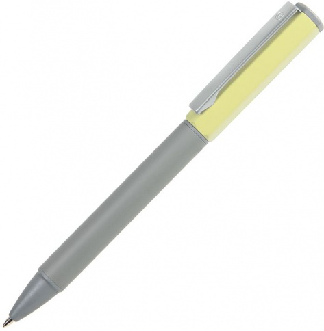 Ручка металлическая шариковая B1 Sweety, серая с жёлтым фото 1
