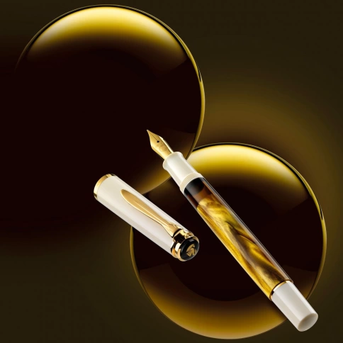 Ручка перьевая Pelikan Elegance Classic M200 (PL815147) Gold Marbled EF перо сталь нержавеющая подар.кор. фото 5
