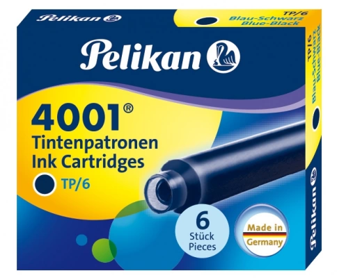 Картридж Pelikan INK 4001 TP/6 (PL301184) Blue-Black чернила для ручек перьевых (6шт) фото 1
