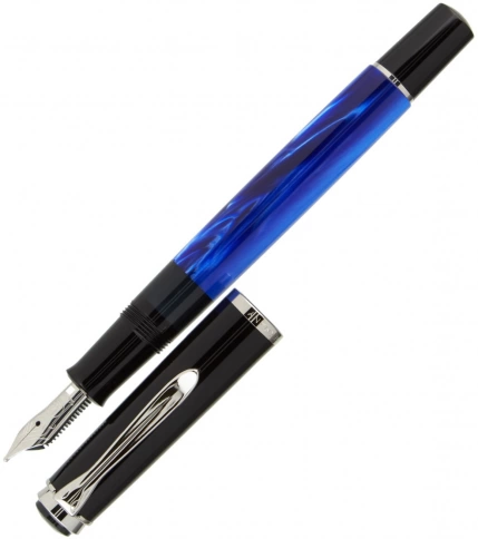 Ручка перьевая Pelikan Elegance Classic M205 (PL801959) Blue Marbled EF перо сталь нержавеющая подар.кор. фото 2