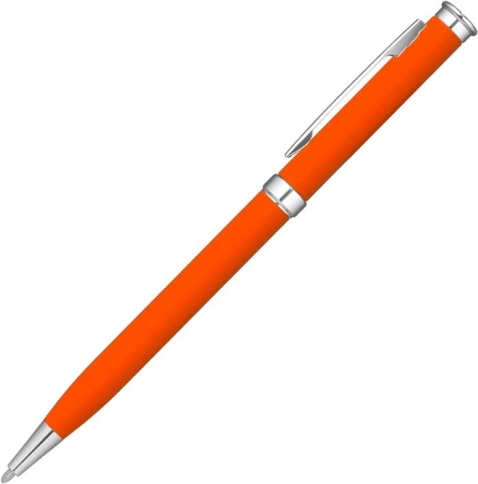 Ручка металлическая шариковая Vivapens METEOR SOFT, оранжевая с серебристым фото 2