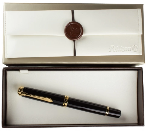 Ручка перьевая Pelikan Souveraen M 1000 (PL987388) Black GT F перо золото 18K с родиевым покрытием подар.кор. фото 6