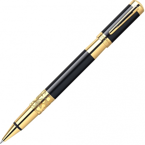 Ручка роллер Waterman Elegance (S0898650) Black GT F черные чернила подар.кор. фото 1