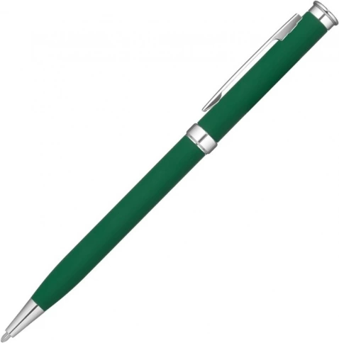 Ручка металлическая шариковая Vivapens METEOR SOFT, зелёная с серебристым фото 2