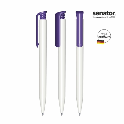 Шариковая ручка Senator Super-Hit Basic Polished, белая с фиолетовым фото 2