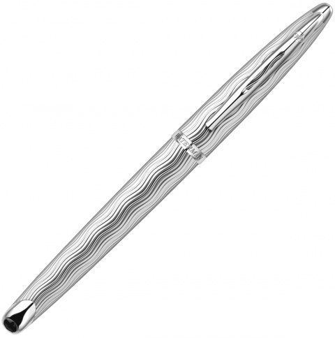 Ручка роллер Waterman Carene (S0909870) Essential Silver ST F черные чернила подар.кор. фото 4