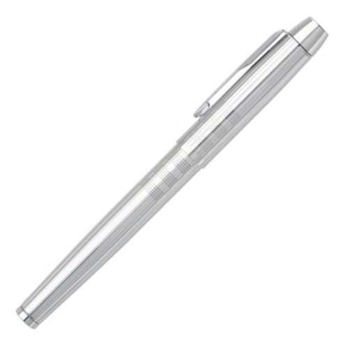 Ручка перьевая Parker, IM Premium F222, Shiny Chrome, перо: Fblue, серебрянная фото 2