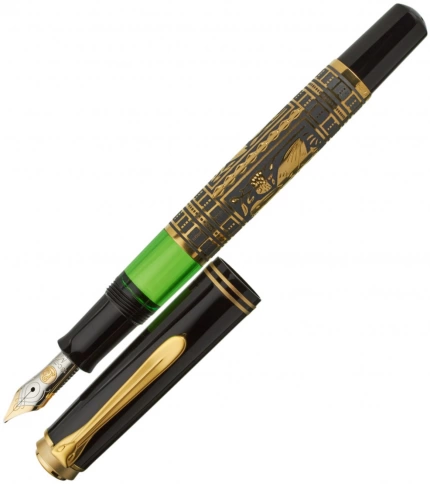 Ручка перьевая Pelikan Toledo M 700 (PL927822) черный серебро 925 пробы 11.68г M перо золото 18K с родиевым покрытием подар.кор. фото 3