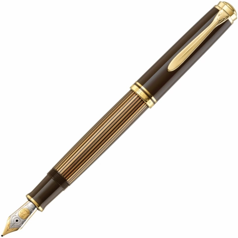 Ручка перьевая Pelikan Souveraen M 800 (PL813952) Brown Black EF перо золото 18K с родиевым покрытием подар.кор. фото 1