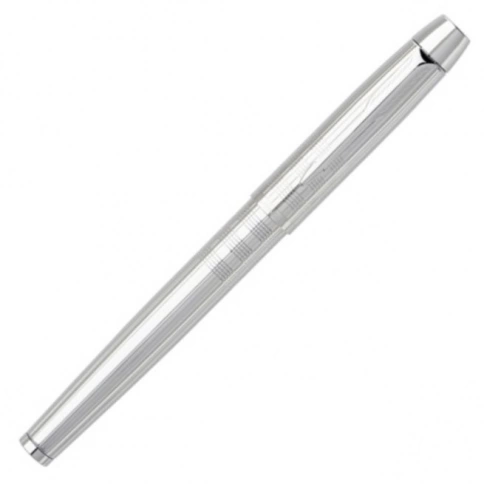 Ручка перьевая Parker, IM Premium F222, Shiny Chrome, перо: Fblue, серебрянная фото 1
