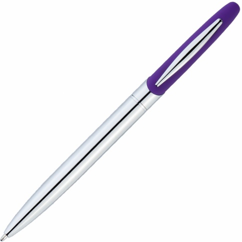 Ручка металлическая шариковая Vivapens Aris Soft, серебристая с фиолетовым фото 3