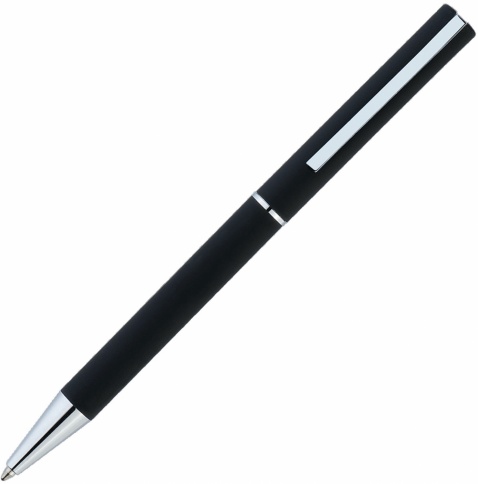 Ручка металическая шариковая Vivapens Argon Soft с софт-тач, чёрная фото 3