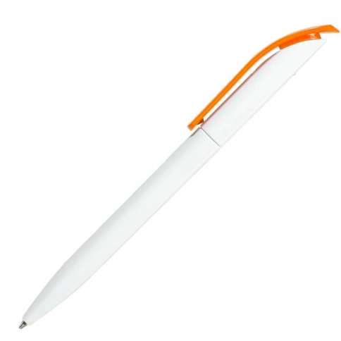 Ручка пластиковая шариковая SOLKE Vivaldi, белая с оранжевым фото 2