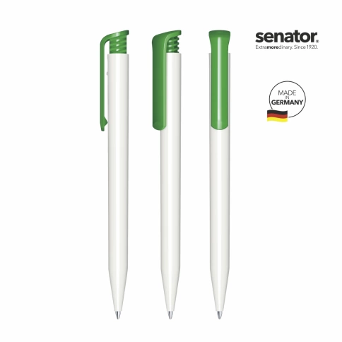 Шариковая ручка Senator Super-Hit Basic Polished, белая с зелёным фото 2