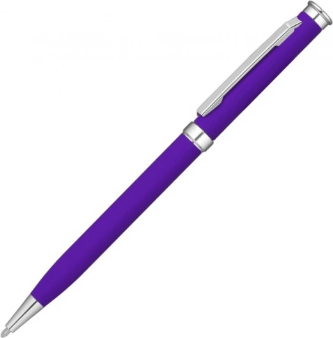 Ручка металлическая шариковая Vivapens METEOR SOFT, фиолетовая с серебристым фото 1