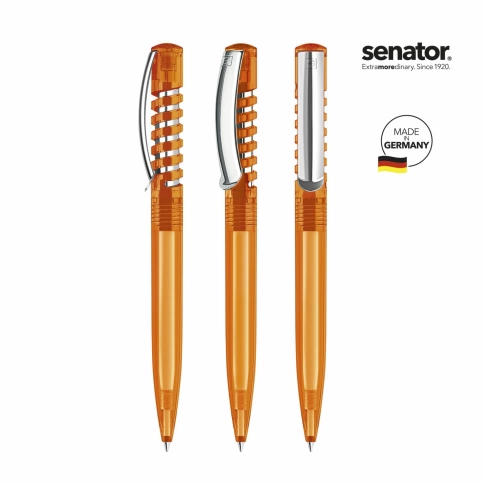 Шариковая ручка Senator New Spring Clear clip metal, оранжевая фото 2