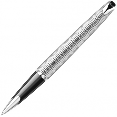 Ручка роллер Waterman Carene (S0909870) Essential Silver ST F черные чернила подар.кор. фото 6