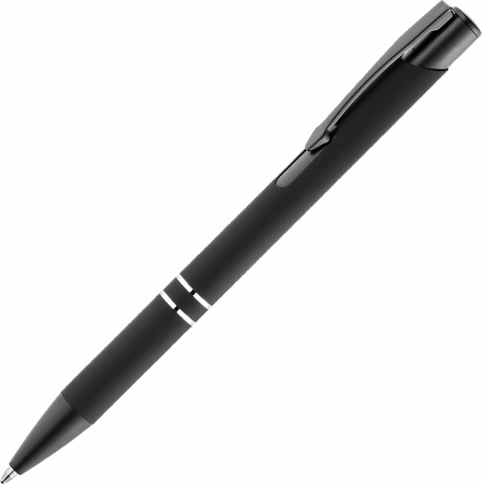 Ручка металлическая шариковая Vivapens KOSKO SOFT MIRROR, чёрная с чёрным фото 1