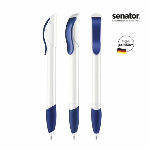 Шариковая ручка Senator Hattrix Soft Polished Basic Soft grip zone, синяя фото 2