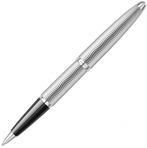 Ручка роллер Waterman Carene (S0909870) Essential Silver ST F черные чернила подар.кор. фото 3