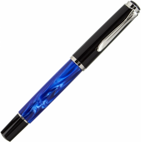 Ручка перьевая Pelikan Elegance Classic M205 (PL801973) Blue-Marbled M перо сталь нержавеющая подар.кор. фото 3