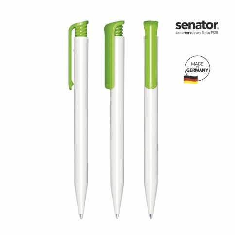 Шариковая ручка Senator Super-Hit Basic Polished, белая с салатовым фото 2