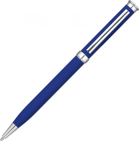 Ручка металлическая шариковая Vivapens METEOR SOFT, синяя с серебристым фото 2