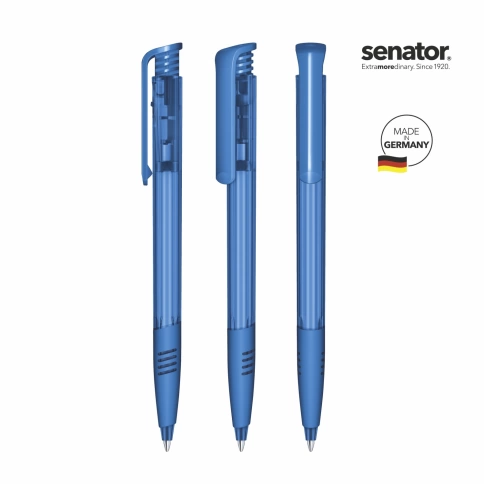 Шариковая ручка Senator Super Hit Clear Soft Grip Zone, синяя фото 2