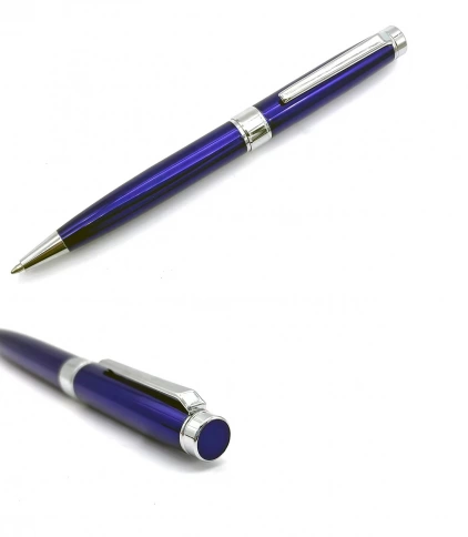 Ручка металлическая шариковая Z-PEN, DIPLOMAT, тёмно-синяя с серебристыми деталями фото 3