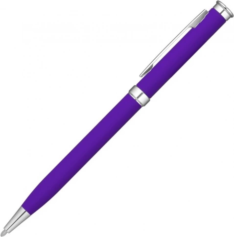 Ручка металлическая шариковая Vivapens METEOR SOFT, фиолетовая с серебристым фото 3