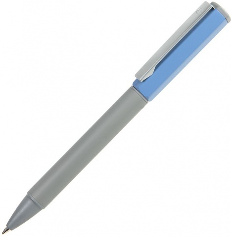 Ручка металлическая шариковая B1 Sweety, серая с голубым фото 1